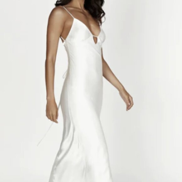 Meski Cora White Tie-Back Slip Dress – Size Medium - Picture 1 of 7